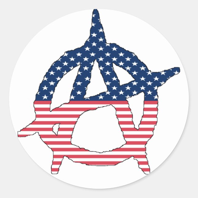 American Anarchy Sticker Runt Klistermärke (Framsida)