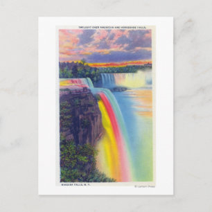 American and Horseshoe Falls at Dusk Vykort