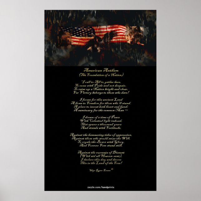 American Anthem Patriotic Art & Dikt Poster (Framsidan)