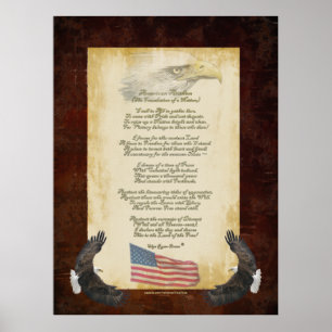 "American Anthem" Patriotic Original Dikt US Flagg Poster