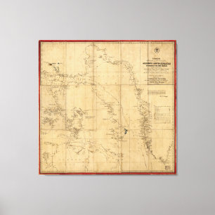 American Arctic Expedition Karta (1853) Canvastryck