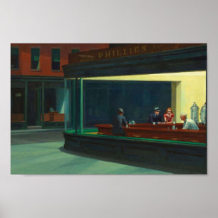 AMERICAN ARTIST Edward Hopper Nighthawks 1942 Poster