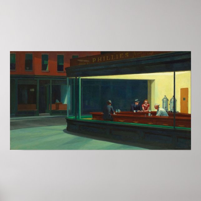 AMERICAN ARTIST Edward Hopper Nighthawks 1942 Poster (Framsidan)