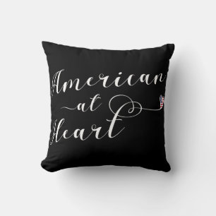 American At Heart Throw Cushion, USA Kudde