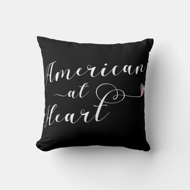 American At Heart Throw Cushion, USA Kudde (Framsida)