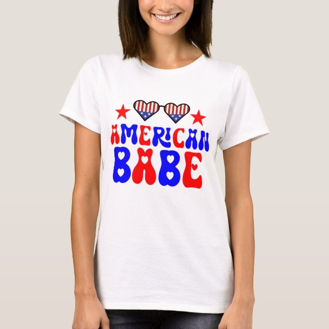 American Babe 4 juli T Shirt (Framsida)