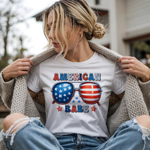 American Babe Självständighetsdagen 4:e juli T Shirt