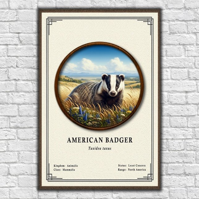 American Badger Zoology Series Poster (Skapare uppladdad)