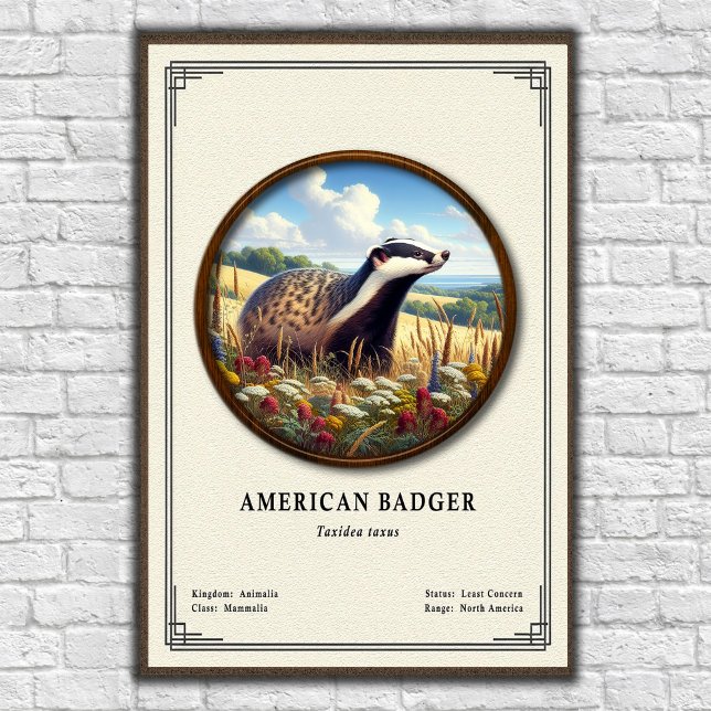 American Badger Zoology Series Poster (Skapare uppladdad)