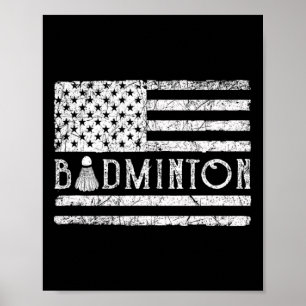 American Badminton USA flagga Shuttles Funny Patri Poster