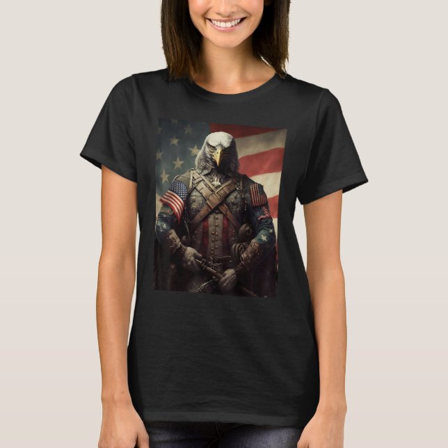 American Bald Eagle Eyes Flag Country 1 T Shirt (Framsida)