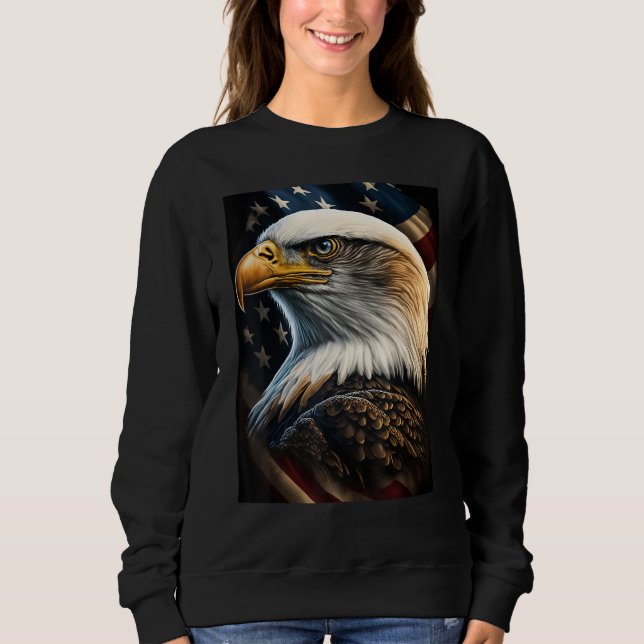 American Bald Eagle Eyes Flag Country T Shirt (Framsida)