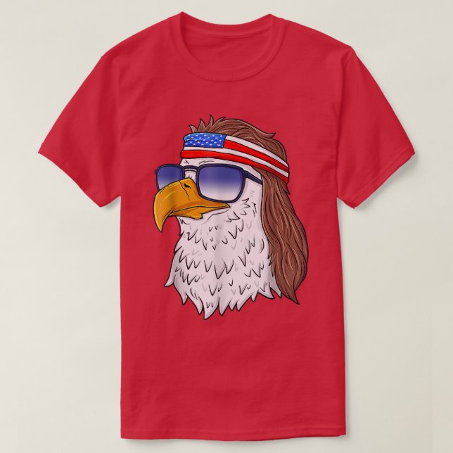 American Bald Eagle Mullet 4th Of July Funny USA P T Shirt (Design framsida)