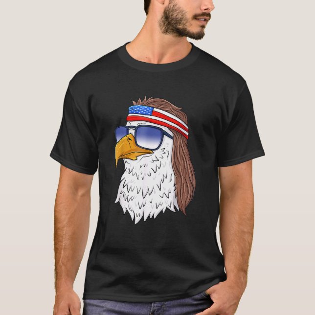 American Bald Eagle Mullet 4th Of July Funny Usa P T Shirt (Framsida)