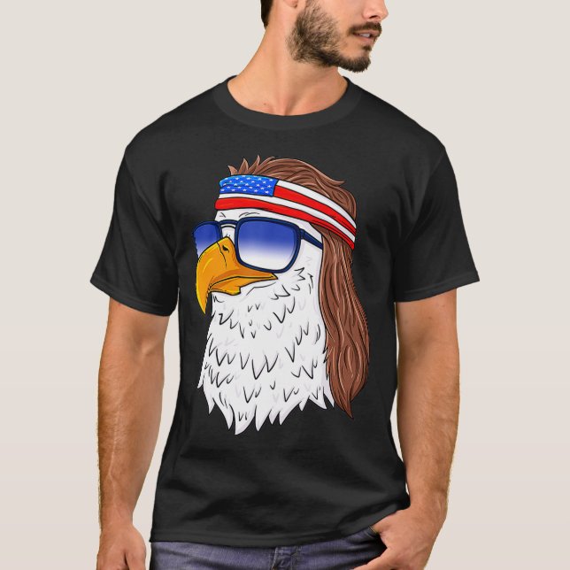 American Bald Eagle Mullet 4th Of July Funny Usa  T Shirt (Framsida)