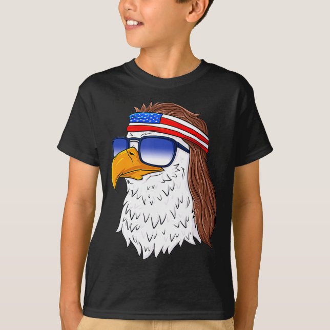 American Bald Eagle Mullet 4th Of July Funny Usa  T Shirt (Framsida)