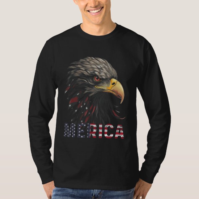 American Bald Eagle USA Flag 4th of July Eagle USA T Shirt (Framsida)