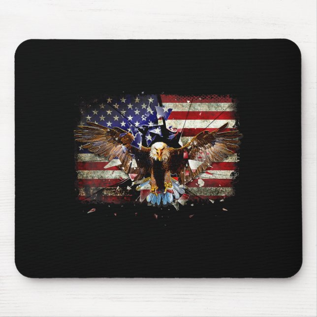 American Bald Eagle Usa Flag Patriotic Eagle 4th O Musmatta (Framsidan)
