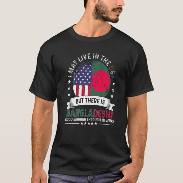 American Bangladeshi Home in US Patriot Bangladesh T Shirt (Framsida)
