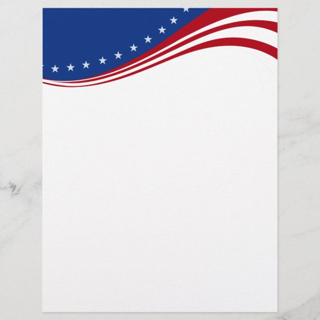 American Banner Patriotic Stationary Brevhuvud (Framsida)