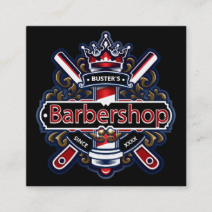 American Barber Pole Personalize Fyrkantigt Visitkort