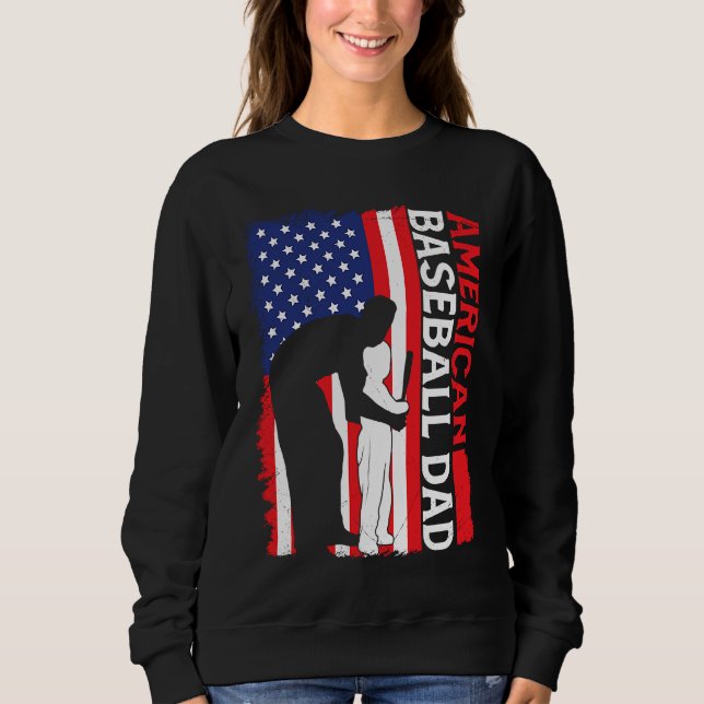 American Baseball Dad Father's Day Baseball For Me T Shirt (Framsida)