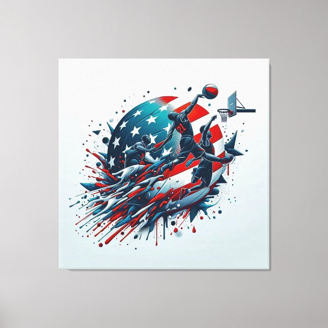 American Basketball - Acrylic Wall Art Canvastryck (Framsida)