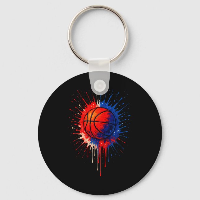 American Basketball Splash Ball Player Team Kids B Nyckelring (Framsida)