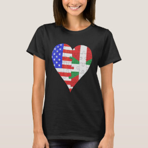 American Basque Flagga Heart T Shirt