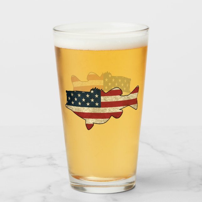 American Bass Beer Glass Glaskopp (Framsida fylld)