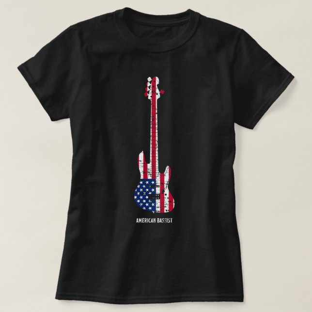American Bassistance Bass guitar Player T Shirt Mu (Design framsida)