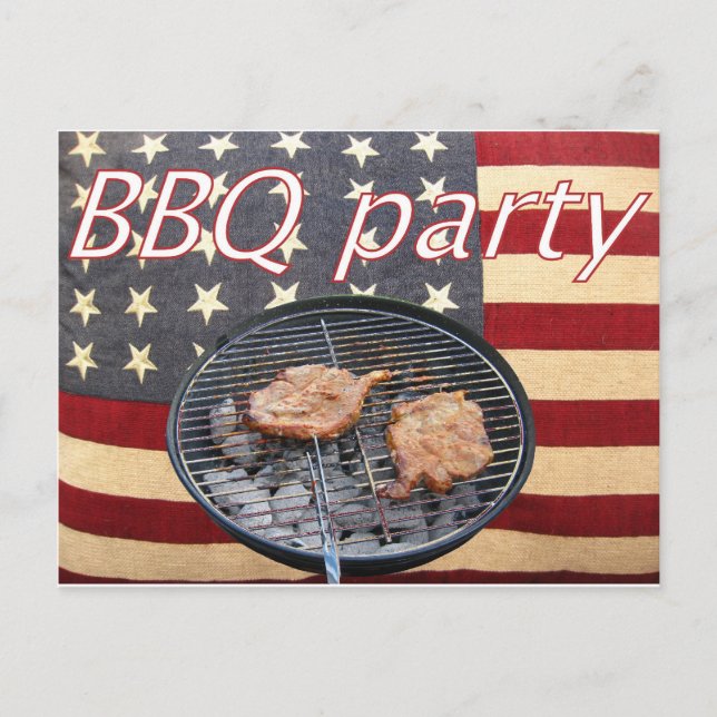 American BBQ party Inbjudan Vykort (Framsida)