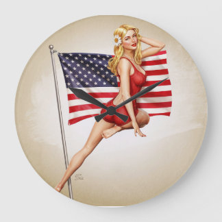 American Beauty - Retro Pinup Klocka