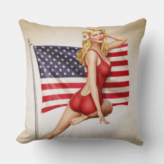 American Beauty - Retro Pinup Kuddcover Kudde