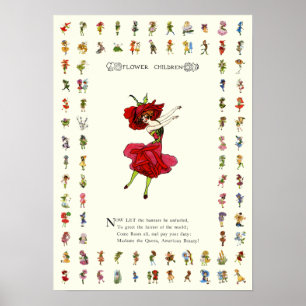 American Beauty Ro, Whimsical Flowers Bok Art Poster