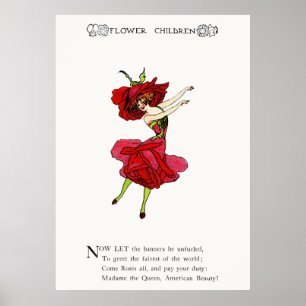 American Beauty Ro, Whimsical Flowers Bok Art Poster