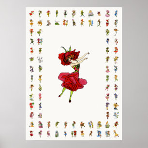 American Beauty Ro, Whimsical Flowers Bok Art Poster