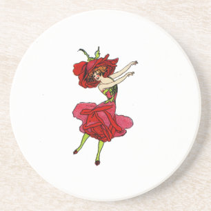 American Beauty Ro, Whimsical Flowers Bok Art Underlägg