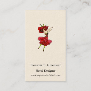 American Beauty Ro, Whimsical Flowers Bok Art Visitkort