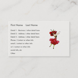 American Beauty Ro, Whimsical Flowers Bok Art Visitkort
