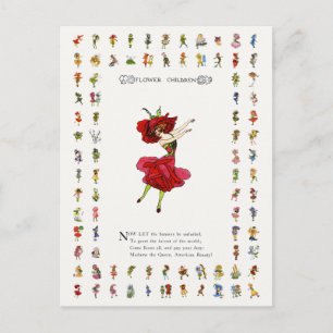 American Beauty Ro, Whimsical Flowers Bok Art Vykort