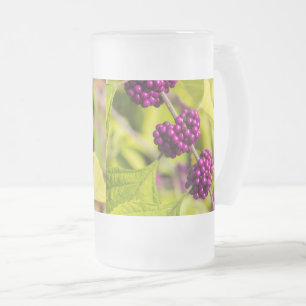 American Beautyberry Frosted Glass Beer Mugg