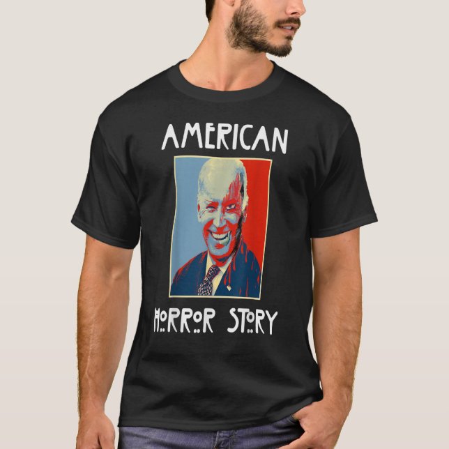 American Biden Horror Story Zombie Halloween Retro T Shirt (Framsida)