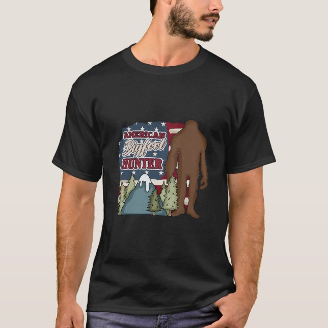 American Bigfoot Hunter T Shirt (Framsida)