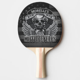 American Biker ADD NAMN Skull V-Twin Motorcyklar Pingisracket