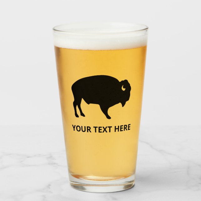 American Bison Buffalo Beer Glass Tumblr Glaskopp (Framsida fylld)