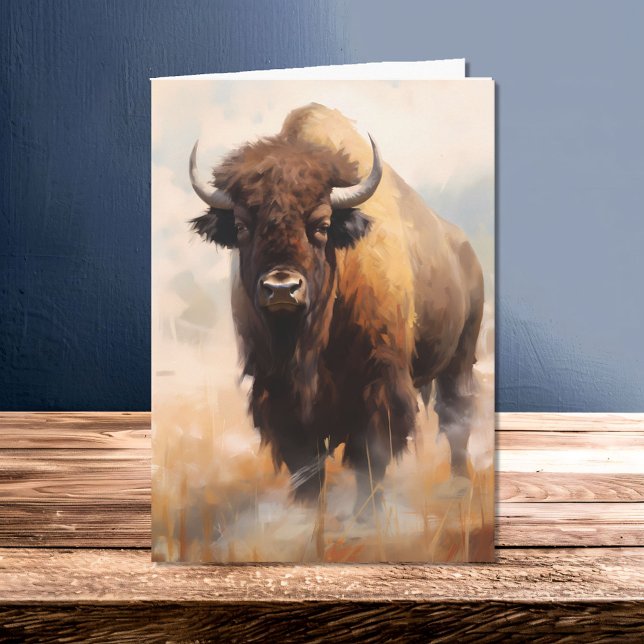American Bison Buffalo i Vilden Porträtt Kort (Skapare uppladdad)