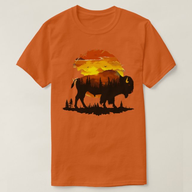 American Bison Buffalo T Shirt (Design framsida)