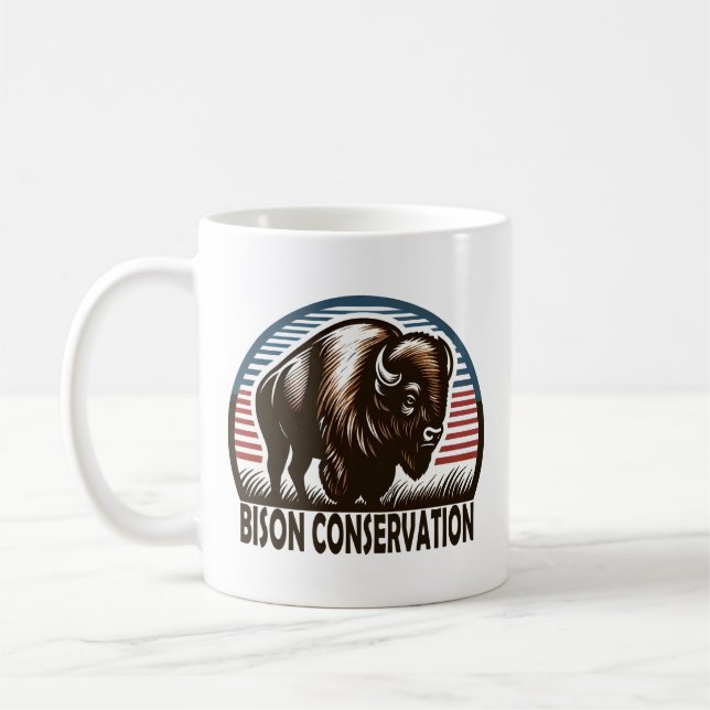 American Bison Conservation World Wildlife Day Kaffemugg (Vänster)