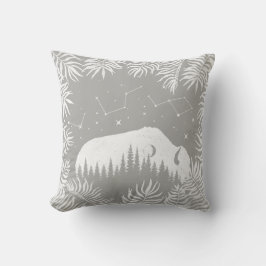 American Bison Grått White Stars Galaxy Tropical Kudde